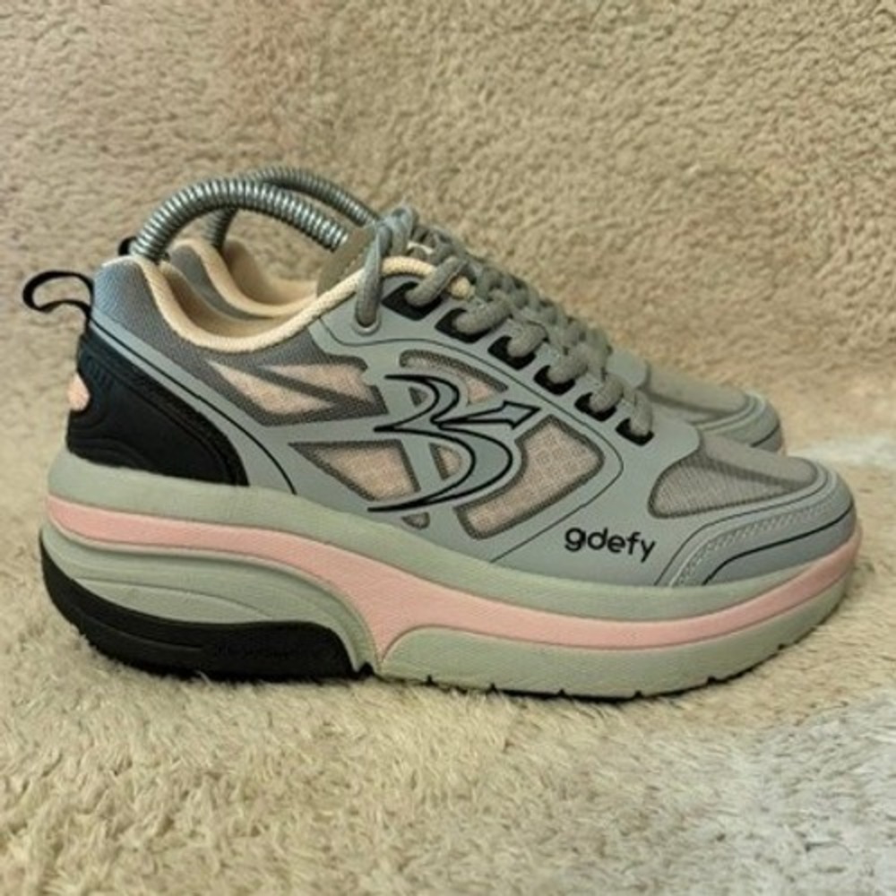 Gravity Defyer G-Defy Ion Womens 7 Grey Pink Walking Shoes TB9022FGP-M